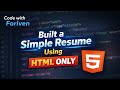 HTML Resume Project | Beginner-Friendly | Semantic Tags Practice