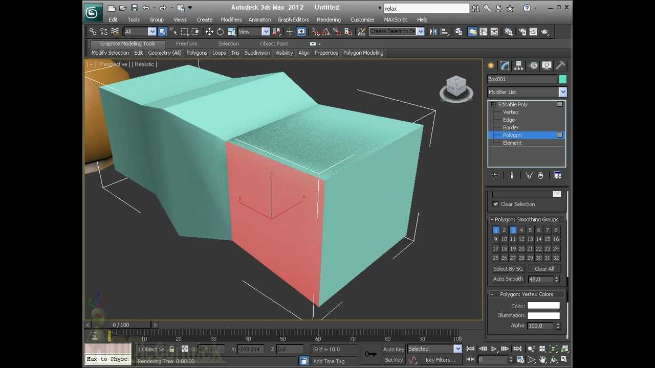 Applying Smoothing For Low Polygon Modelling - 3DSMax2012 - YouTube