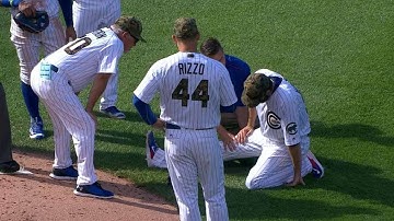 LAD@CHC: Hammel leaves the game with an injury