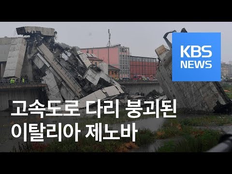   영상 이탈리아 고속도로 다리 붕괴 참혹한 현장 KBS뉴스 News