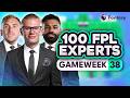 FPL GW38 EXPERT Transfer Trends &amp; Best Captain! 🧠 100 Experts Reveal Gameweek 38 Team Plans