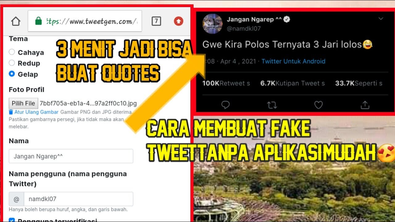 CARA MEMBUAT FAKE TWEET, TANPA APLIKASI MUDAH DAN GAMPANG 
