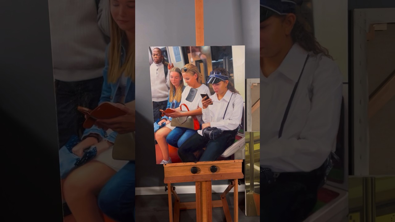 I painted these strangers on the Paris metro!