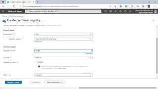 Create an ACR with Azure Portal