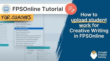 How to upload student work for Creative Writing in FPSOnline
