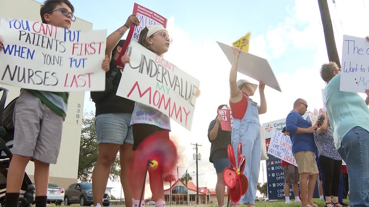 Nurses rally to call attention to staffing issues - YouTube