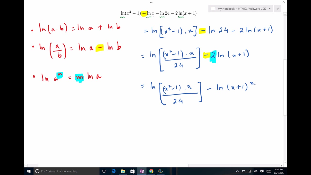 condense the logarithm