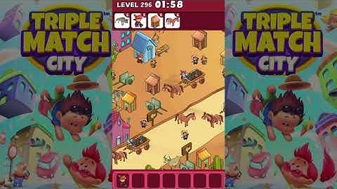 Triple Match City Level 296 (Extra Hard Level) - Find hidden objects