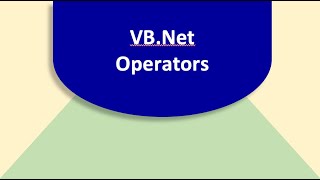 Operators in VB.Net