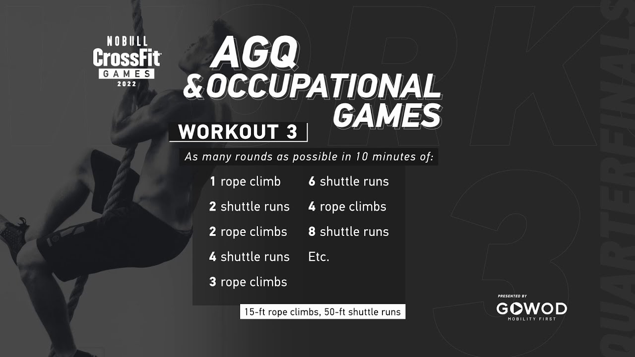 Workout 3 — 2022 Age-Group Quarterfinal/Occupational Games - YouTube