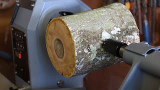 WoodTurning  Log to Natural Edge Walnut Bowl