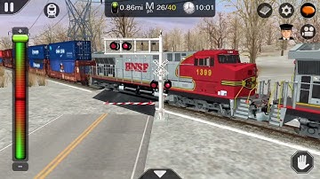 Trainz Driver 2 BNSF Freight Intermodal Manifest Train passes by railroad crossing