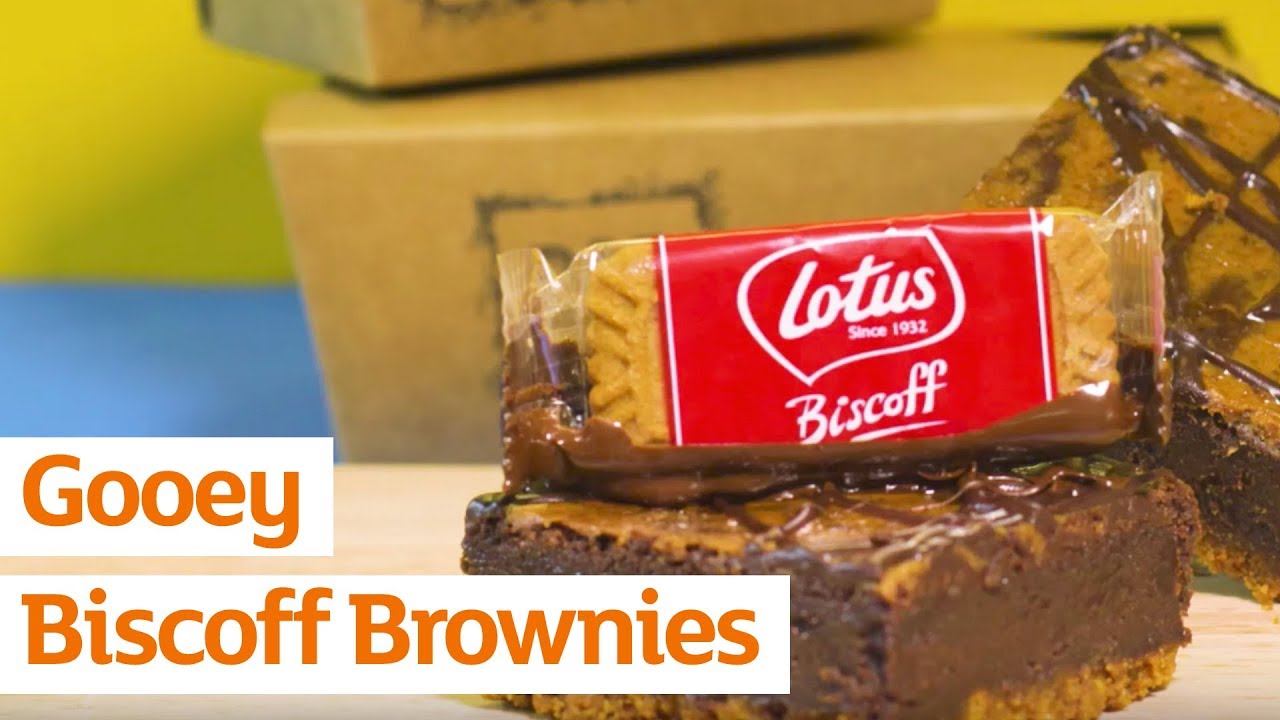 Gooey Biscoff brownies Recipe Sainsbury's YouTube