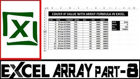 Part- 08 | Ms Excel Array Formula Series In Hindi | Count IF Value With Array