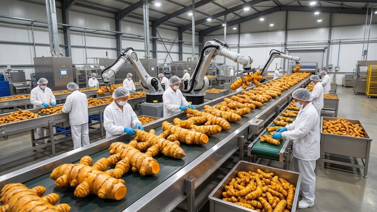 Inside a Modern Turmeric Factory: From Fresh Harvest to Premium Powder (Full Process)