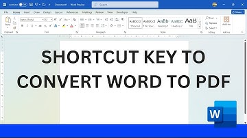 shortcut key to convert word to pdf