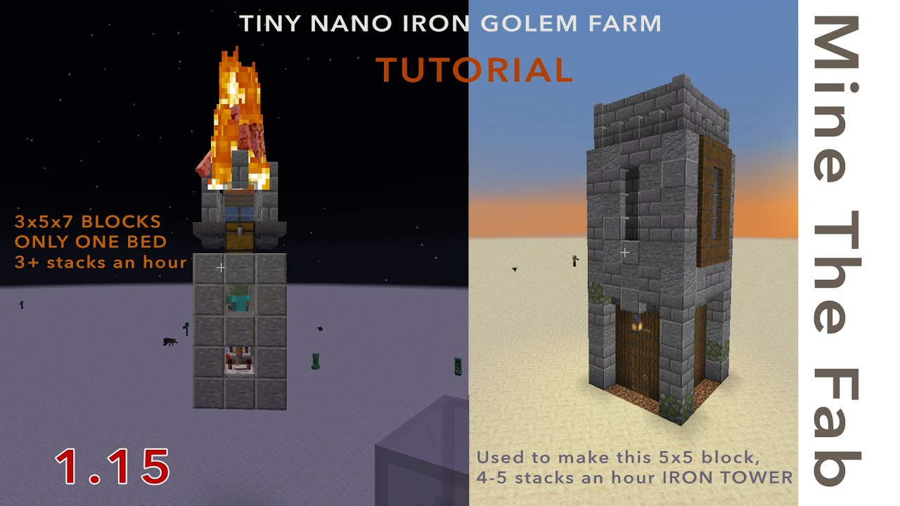 NANO IRON GOLEM FARM 1.15 and The Iron Tower - WORLD DOWNLOAD