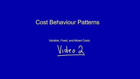 Cost Behaviour Patterns - Mixed Costs and Relevant Range