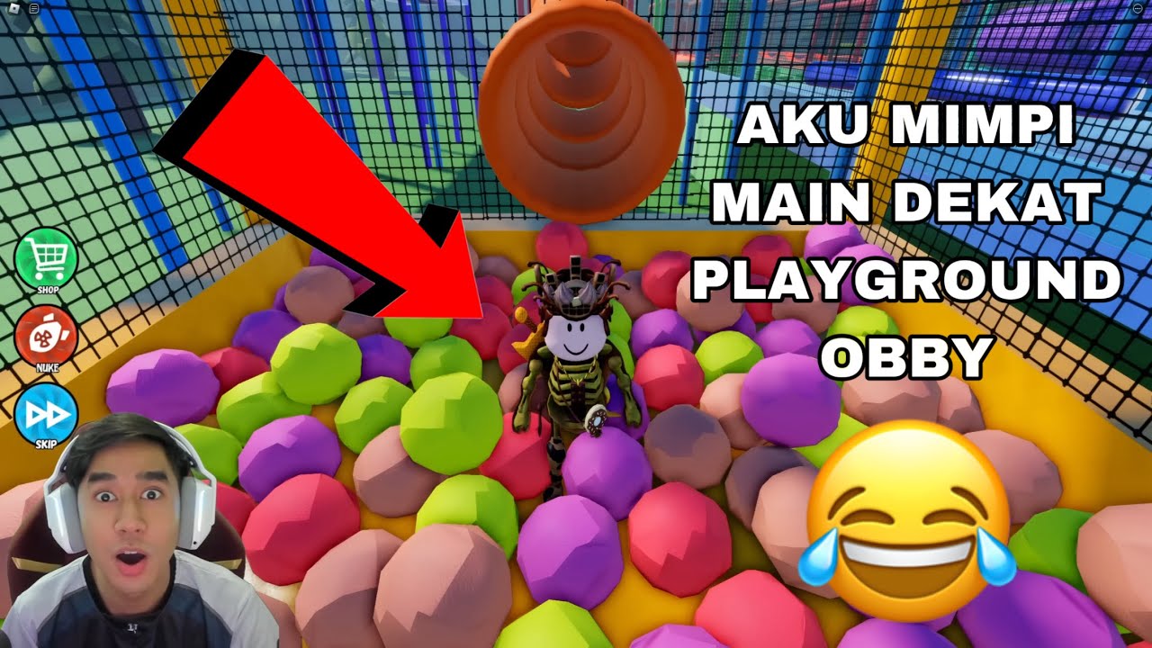 AKU MIMPI MAIN DEKAT TAMAN PERMAINAN 😂 ESCAPE THE PLAYGROUND OBBY 🥳🎉🗼