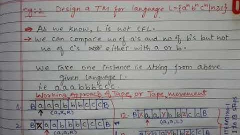 Turing Machine eg2, Part-1, TOC, Unit-4, CSE, Raza Shashi, MITRC Alwar
