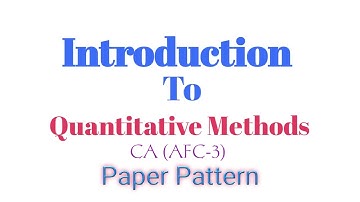 Introduction To Quantitative Methods-CA AFC 3-Paper Pattern