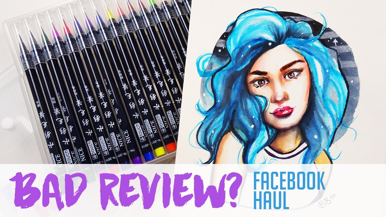 Watercolor Brush Pen Review - Facebook Haul! - YouTube