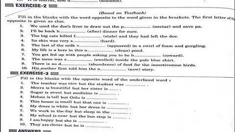 Antonyms, Class 8 English Grammar, S.S.Convent Sec. School, Bikaner