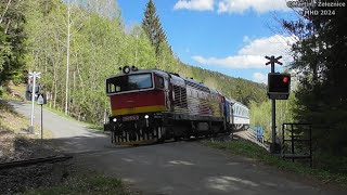 železniční přejezd Hamry-Hojsova Střáž - P829 / 27.04.2024 / Czech railroad crossing