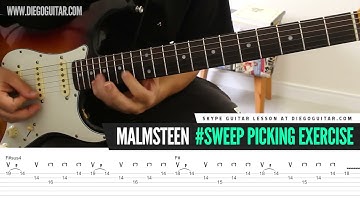 Yngwie Malmsteen Lesson - Sweep Picking Exercise TAB