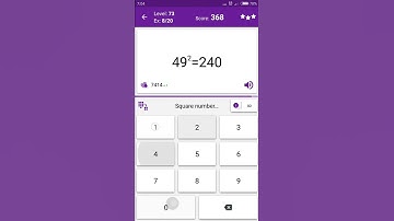 Math Tricks - Training mode - square numbers between 40 and 49 - level 073 (Number Keyboard)