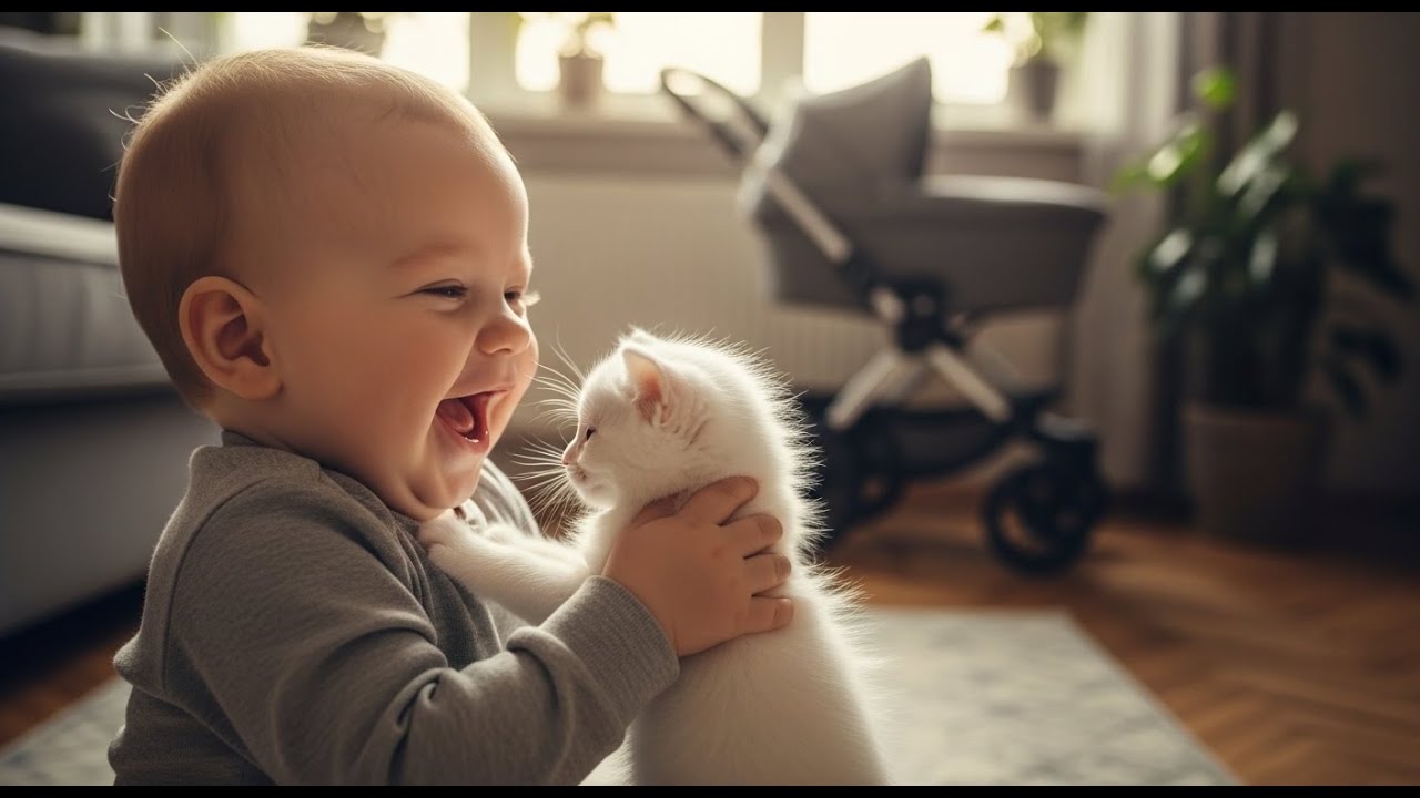 How are your baby and your adorable puppies sweet kitten bond