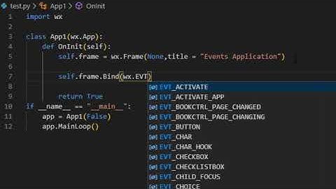 WXPYTHON Events (Arabic)
