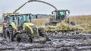 JOHN DEERE Traktoren im Schlamm | Schlammschlacht | Maishäckseln | Claas Jaguar | Fendt Traktoren