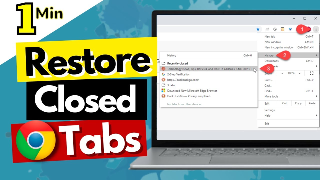 How To Restore Closed Tabs In Google Chrome - YouTube