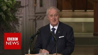 Former Canadian Prime Minister Brian Mulroney gives eulogy   - BBC News