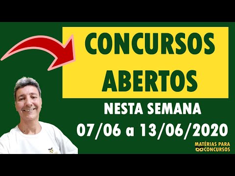 Concursos abertos na semana 08 06 2020