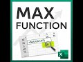 MS Excel MAX FUNCTION
