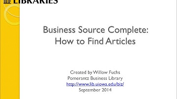 Business Source Complete : How to Find Articles