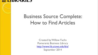 Celebrity Business Source Complete : How to Find Articles Profile