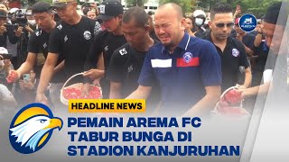 Pemain Arema FC Tabur Bunga di Stadion Kanjuruhan screenshot 2