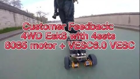4sets 5.3KW 8085 Motor + 200A VESC work on 4WD Electric Mountainboard