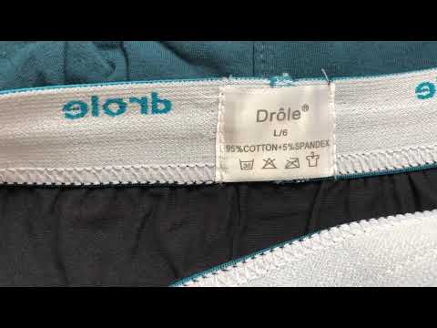 Чоловічі труси DROLE L 5 шт НАБІР р.50-52 Труси боксери Drole L/6 труси Дрол боксери бавовняні 95%, видео 1