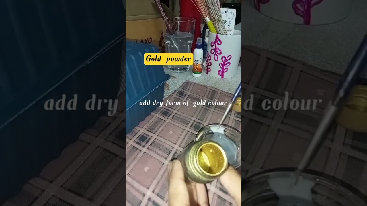 How make dry gold powder into liquid paint