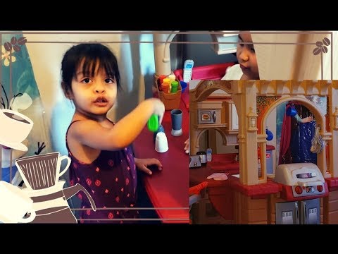 Play Pretend Kitchen Cooking Restaurant Toys w/ Kaylee & Mia