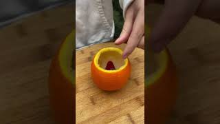 Чай в апельсине 🍊, 1 апельсин,Ягоды,Каркаде,1 лимон