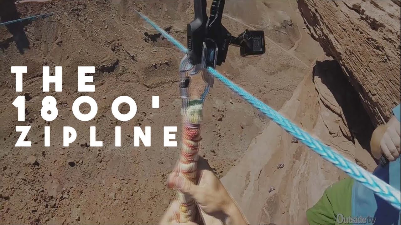 Crazy 1800 Zip Line To Base Jump In Moab Youtube