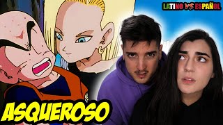 ESPAÑOLES REACCIONAN A DRAGON BALL LATINO VS ESPAÑOL |LA ANDROIDE 18 BESA A KRILINSAGA CELLDBZ