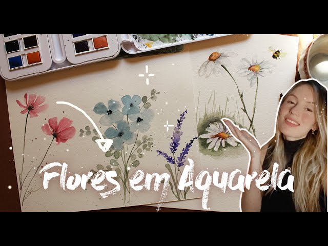 Pintar flores em aquarela soltas - se expresse livremente