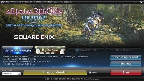FFXIV: A Realm Reborn - First video and Review of the Benchmark tool and character creation