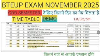 BTEUP TIME TABLE NOVEMBER 2025 DEMO||TIME TABLE 2025 DEMO||BTEUP ODD SEMESTER TIME TABLE #bteup NEWS